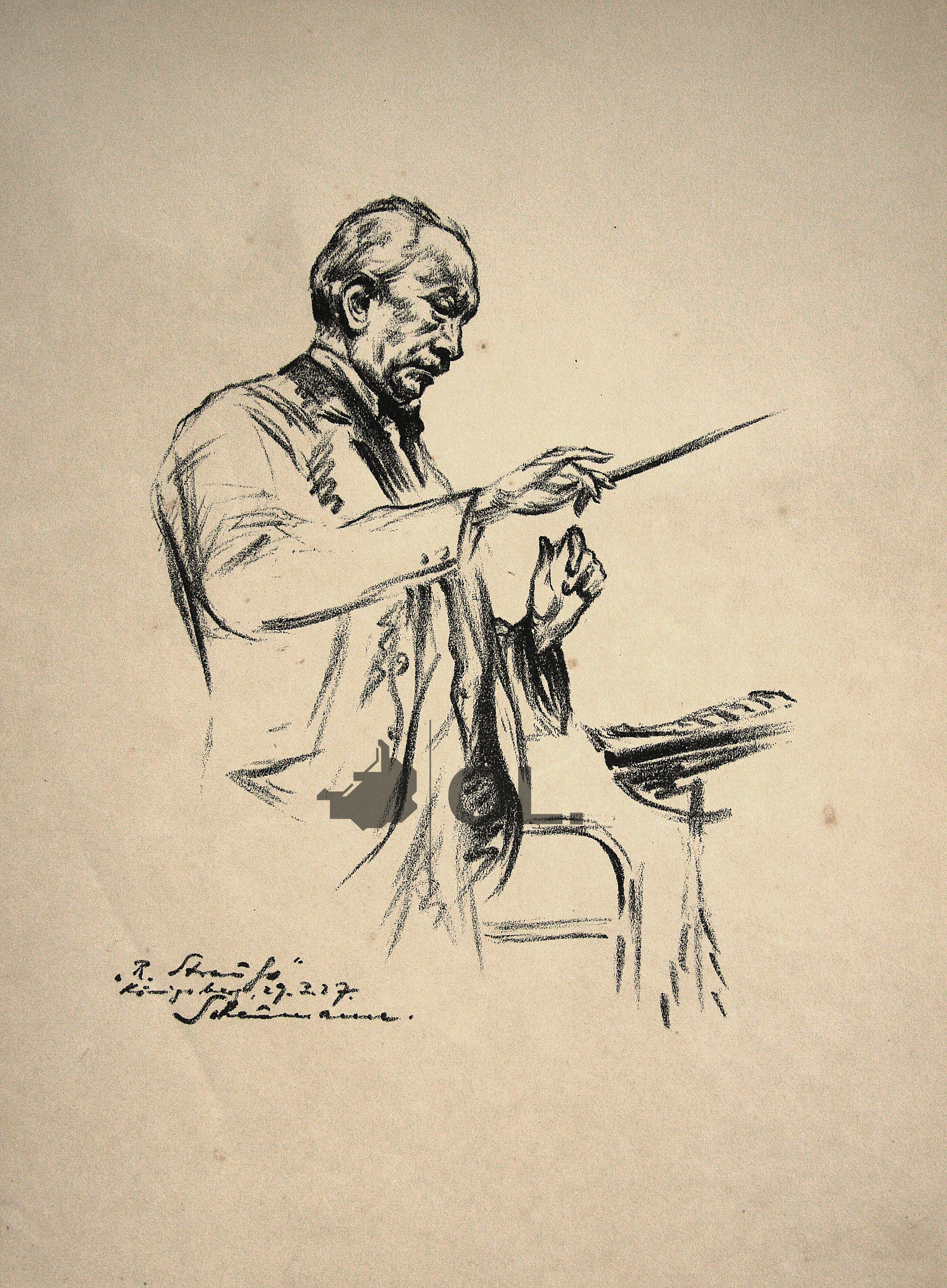 „Richard Strauss dirigiert in Königsberg 1927“ von Ernst Schaumann