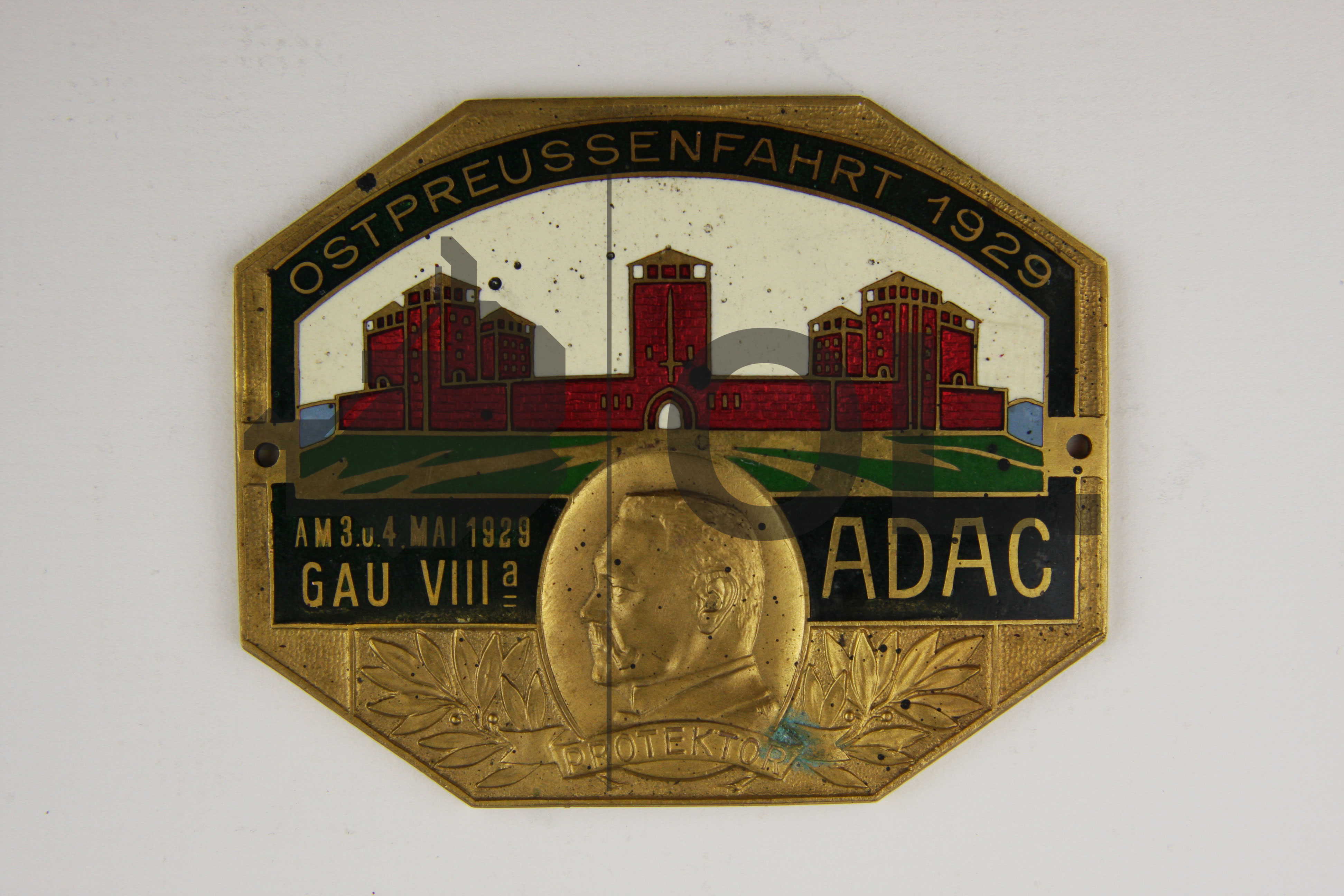 Erinnerungsplakette an die Ostpreußenfahrt des ADAC 1929