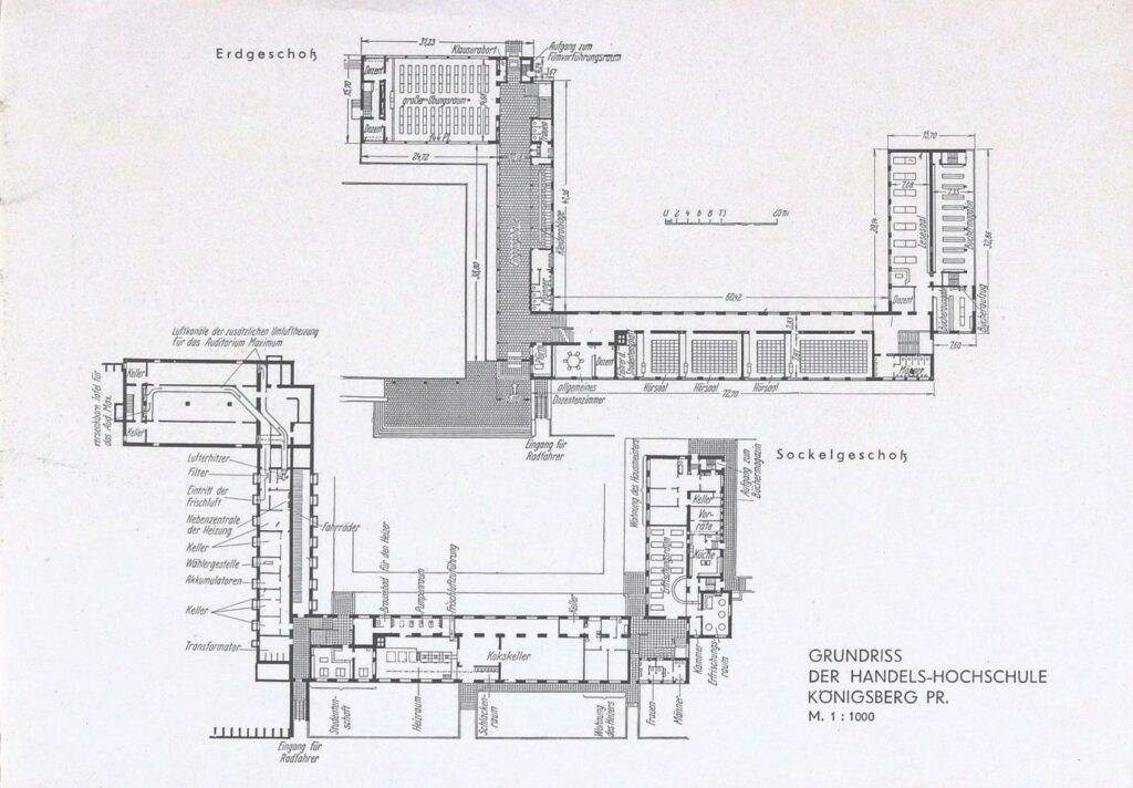 Grundriss Handelshochschule 1930er Jahre - Handelshochschule Königsberg
