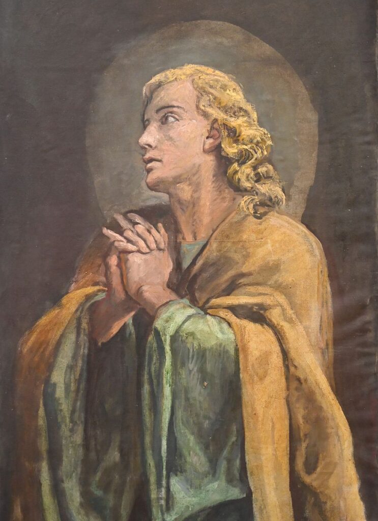Richard Pfeiffer, Johannes unter dem Kreuz für St. Hildegard, Berlin-Hermsdorf, Gemäldeentwurf, 1945 (Detail) © Ostpreußisches Landesmuseum